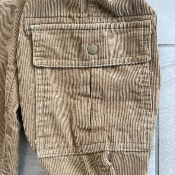 Hartstrings Corduroy Pants Boy Size 8 Cargo Camel Brown Khaki Tan Adjustable - Picture 5 of 8